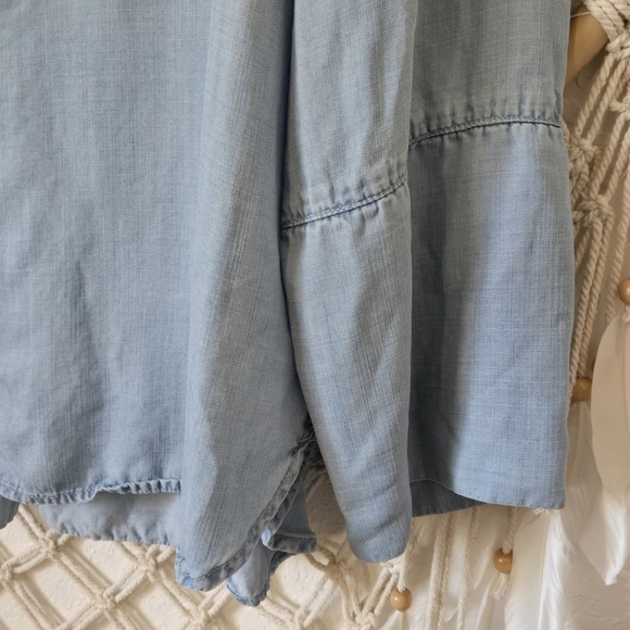 Bella Dahl Chambray Shirt Reverse Pocket Plus Size 3X - Picture 6 of 8